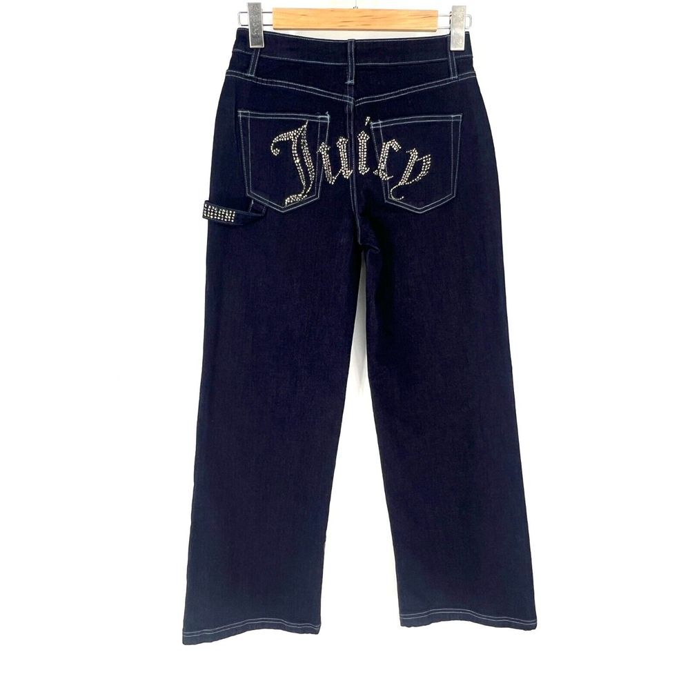 Juicy Couture Jeans Women 3/26 Blue Abbot Stone Hammerloop Rinse Wide Leg JC643 - Picture 1 of 12